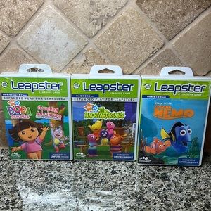 LeapFrog Leapster Games Dora Camping Adventure, Backyardigans and Finding Nemo